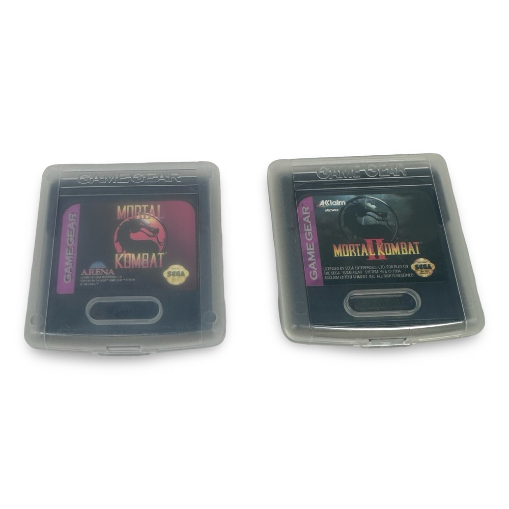 Mortal Kombat 1 & 2 II Sega Game Gear Cartridges with Cases Bundle Lot NTSC